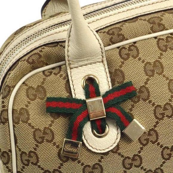 Gucci Mayfair Brown 'Princy' Satchel Large Logo Print Canvas - Picture 3 of 8